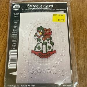 NMI STITCH A CARD Counted Cross Stitch Kit Christmas Rocking Horse New Sealed